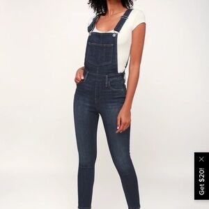 Over and Out Medium Wash Skinny Overalls